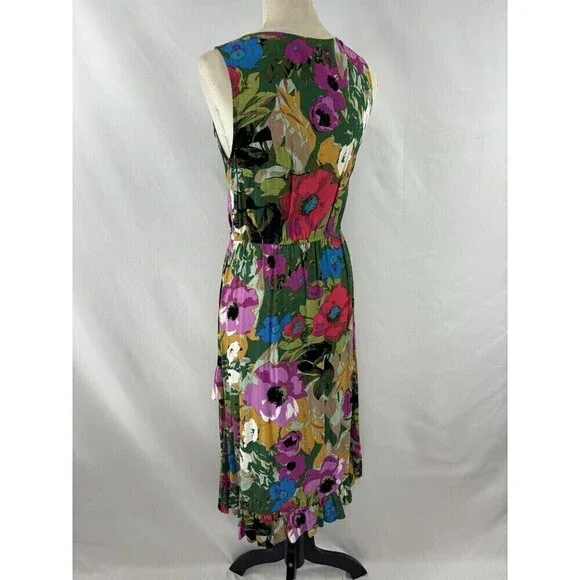 Plenty by Tracy Reese Anthropologie Daphne Dress Floral Small Ruffle V-neck